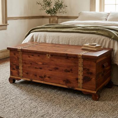 Vintage Cedar Chest with Brass Straps