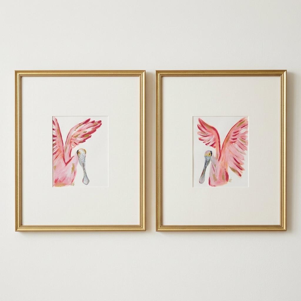 Kristy Baker Framed Spoonbill Painting