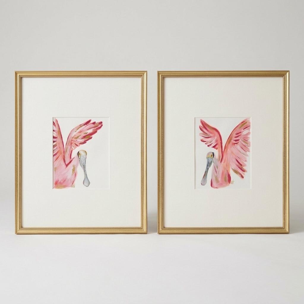 Kristy Baker Framed Spoonbill Painting