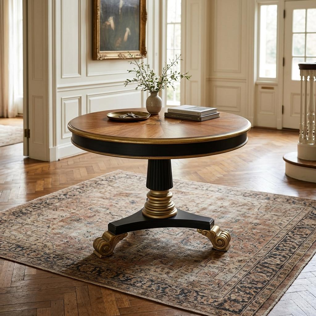 Regency Style Pedestal Foyer Table