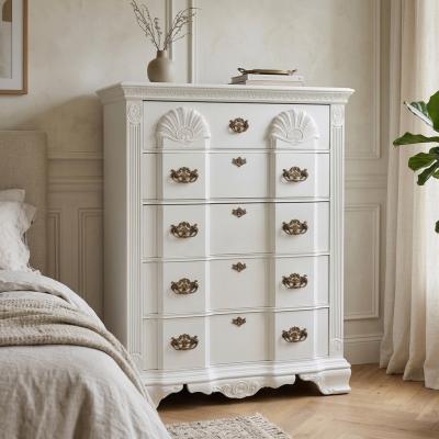 Painted White Five-Drawer Chest