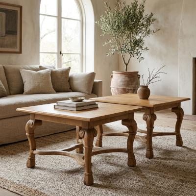 Pair of Carved Cypress Tables