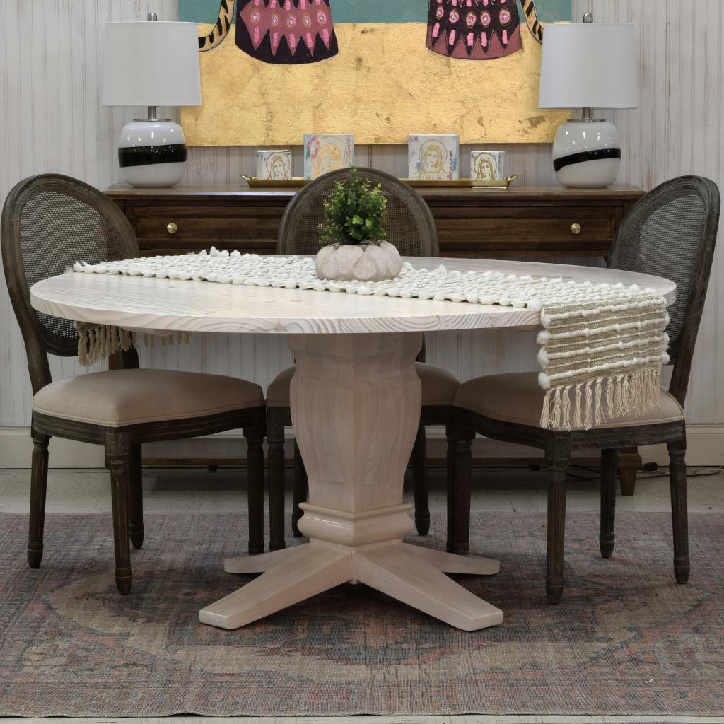 60" Margeaux in antique white stain